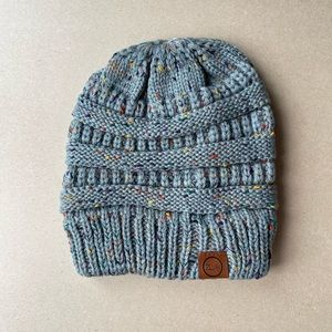 NEW ZLVA silver ponytail beanie